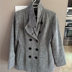 Women's Gray Double-Breasted Coat